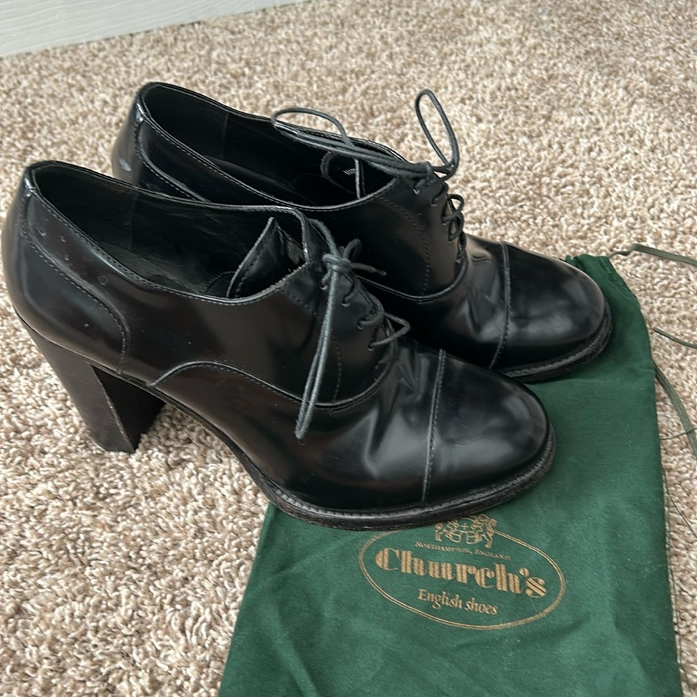 Church’s Black Lace Up Heels
